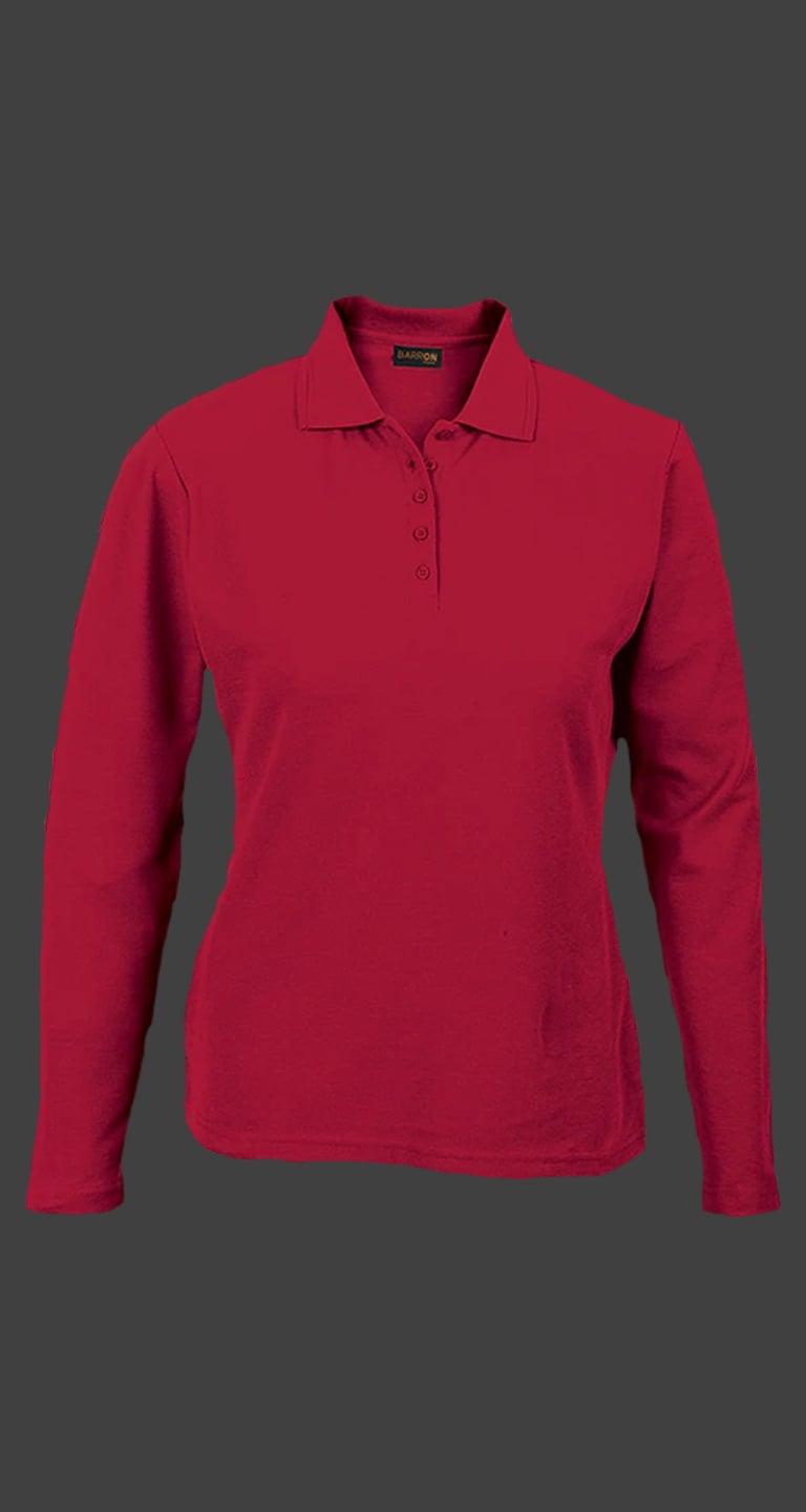 175g Ladies Pique Knit Long Sleeve Golfer